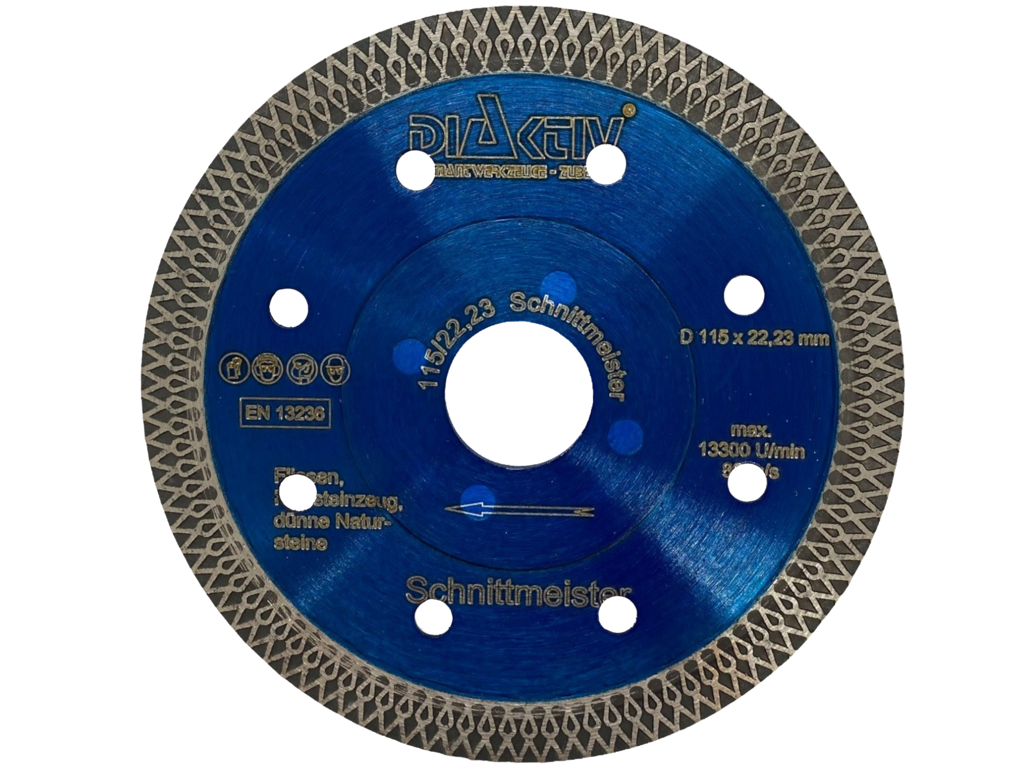 DAYTOOLS Diamant-Trennscheibe mit Turborand, 115 mm DAYTOOLS Diamant-Trennscheibe mit Turborand, 115 mm